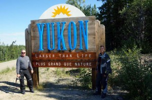 David and Marcus at the Yukon sign.